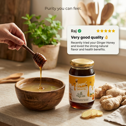 Raw Ginger Honey – Unprocessed natural shahad with ginger by Go Desi Organic India